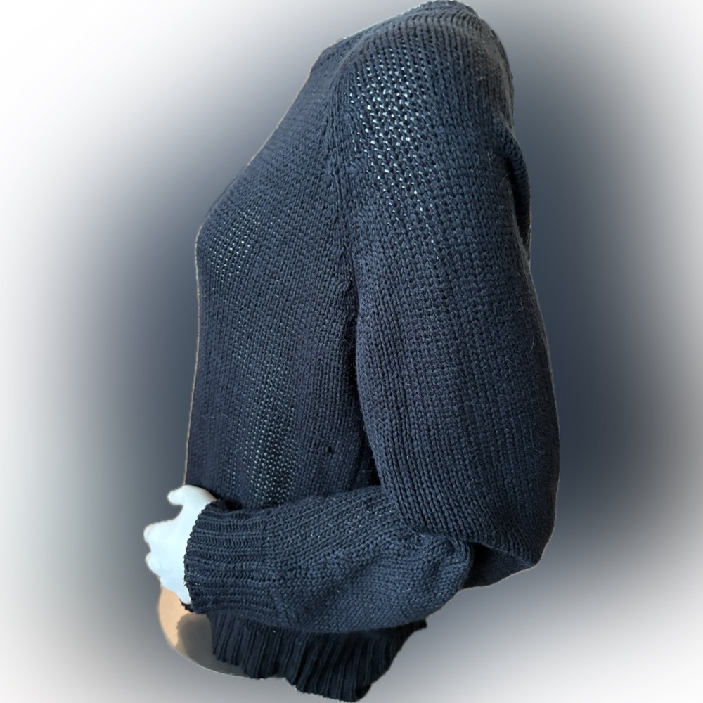 Women’s Rev black knit sweater with open back cutouts. Size XXL - Picture 2 of 7